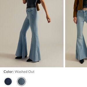 We The Free super high rise CRVY lace up bell bottoms